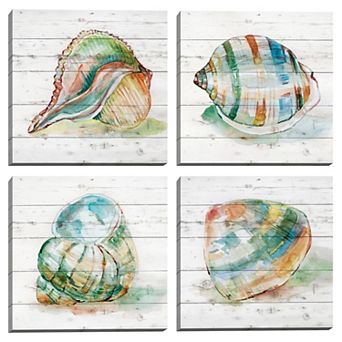 Masterpiece Tye Dyed Shell I II III & IV Canvas Wall Art 4 pc Set