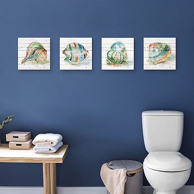 Masterpiece Tye Dyed Shell I II III & IV Canvas Wall Art 4-piece Set