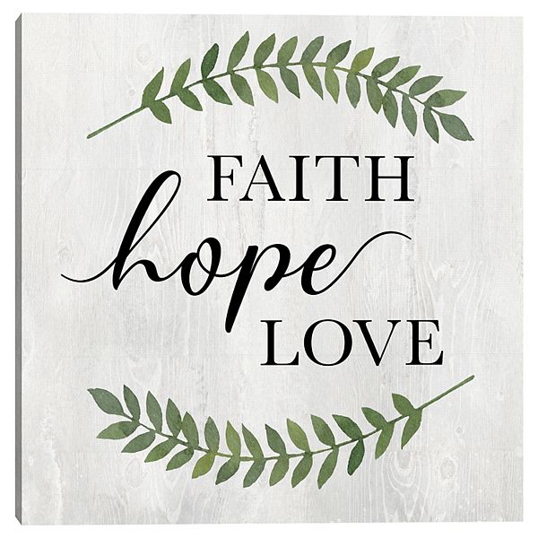 Master Piece Faith Hope Love Canvas Wall Art