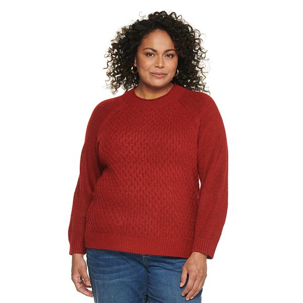 Plus Size Croft & Barrow® Cozy Roll Neck Textured Sweater
