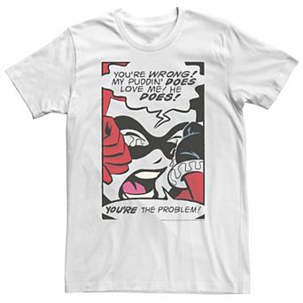 Big & Tall DC Comics Batman Harley Quinn Retro Comic Poster Tee