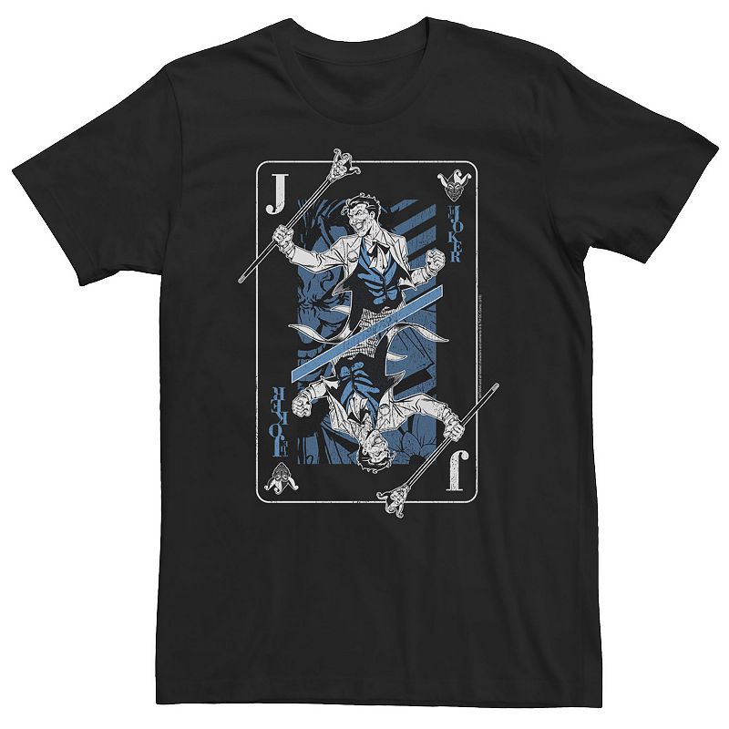 Big & Tall DC Comics Batman Joker Blue Hue Playing Card Tee, Men's, Size: 4XLT, Black