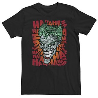 Big & Tall DC Comics Batman Joker Laughter Head Shot Fill Tee