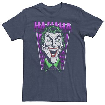Big & Tall DC Comics Batman Joker "HA HA HA" Comic Pop Portrait Tee
