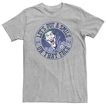 Big & Tall DC Comics Batman Joker "Let's Put A Smile On That Face" Tee