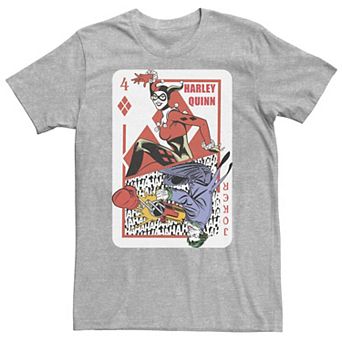 Big & Tall DC Comics Batman Harley Quinn And The Joker Playing Card Tee