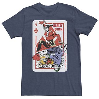 Big & Tall DC Comics Batman Harley Quinn And The Joker Playing Card Tee