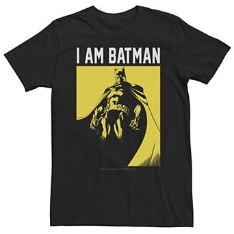 Big & Tall DC Comics Batman "I Am Batman" Yellow Hue Poster Tee