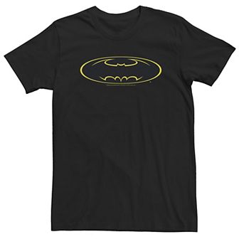 Big & Tall DC Comics Batman Yellow Line Chest Logo Tee