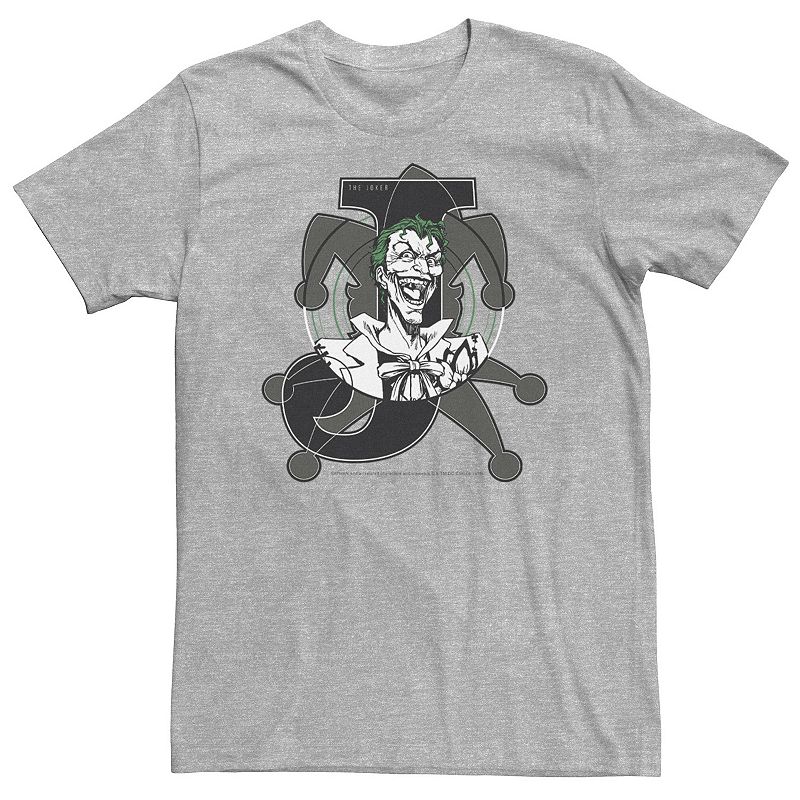 Big & Tall DC Comics Joker Card Laughing Poster Tee, Men's, Size: 3XL, Athletic Grey