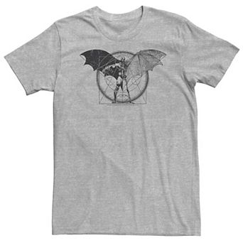 Big & Tall DC Comics Batman Half Skeleton Sketched Poster Tee