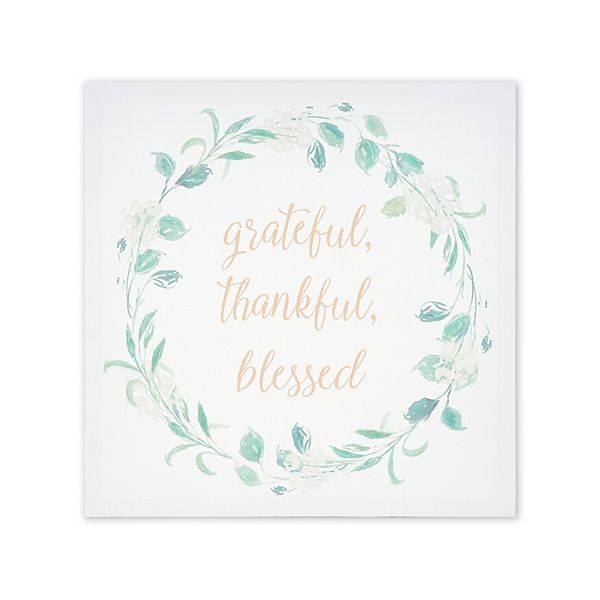 Artissimo Designs Grateful Thankful Blessed Canvas Wall Art