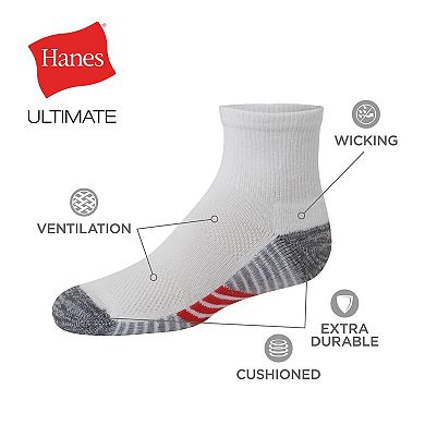 Boys Hanes Ultimate 10-Pack Double Tough Ankle Socks