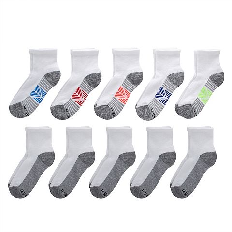 Boys Hanes 10 Pairs Ultimate Double Tough Ankle Socks