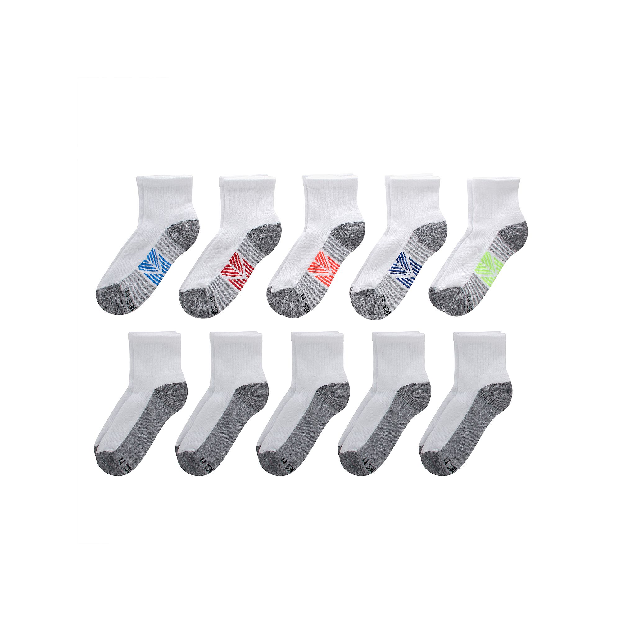 Hanes Ultimate 10-Pack Double Tough Boys Ankle Socks, Boys, Size: Small, 