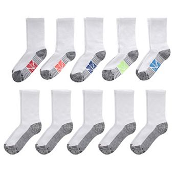 Boys Hanes® 10 Pairs Ultimate Double Tough Crew Socks