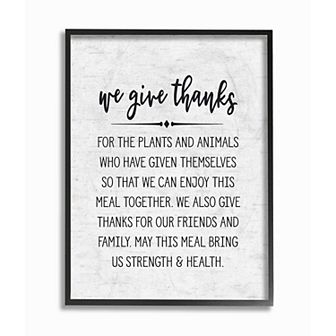 Stupell Home Decor We Give Thanks Strength & Health Framed Wall Art