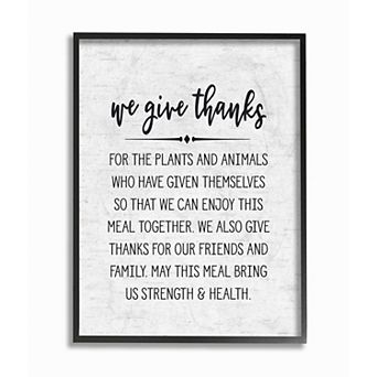 Stupell Home Decor We Give Thanks Strength & Health Framed Wall Art