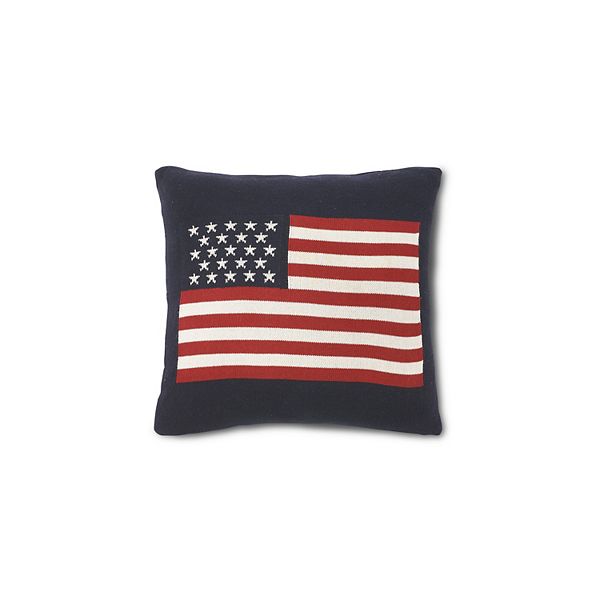  Inch Cotton Knit American Flag Pillow