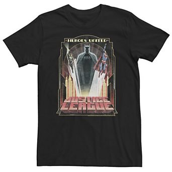 Big & Tall DC Comics Justice League Heroes United City Poster Tee