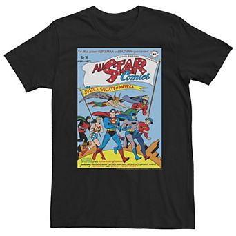 Big & Tall DC Comics Justice League Comic Cover Vintage Tee