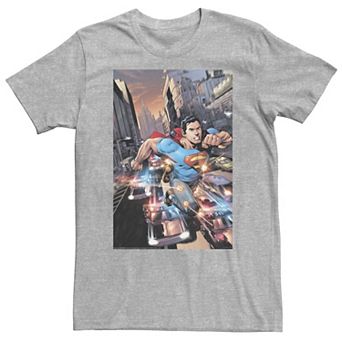 Big & Tall DC Comics Superman Flashing Lights Poster Tee