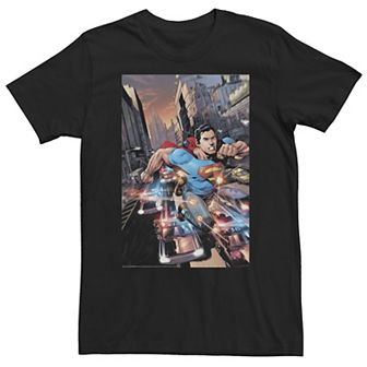 Big & Tall DC Comics Superman Flashing Lights Poster Tee