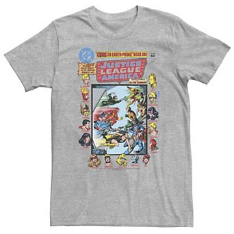 Big & Tall DC Comics Justice League Crisis On Earth Comic Cover Tee