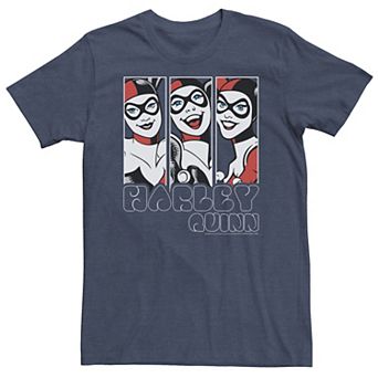 Big & Tall DC Comics Batman Harley Quinn Vintage Portrait Panels Tee
