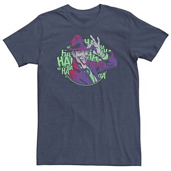 Big & Tall DC Comics Batman The Joker Hat Tip "HA HA HA" Portrait Tee