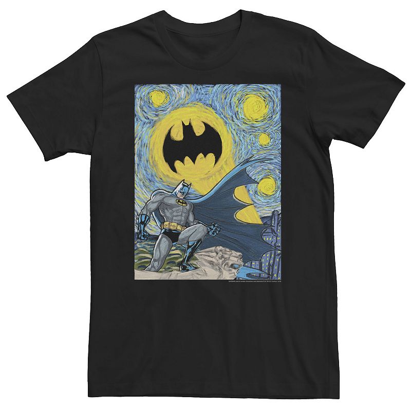 Big & Tall DC Comics Batman Starry Night Poster Tee, Mens, Size: 4XL, Blac