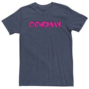 Big & Tall DC Comics Batman Catwoman Pink Text Logo Tee