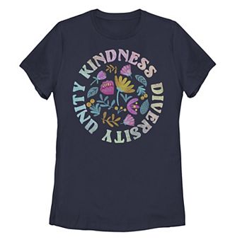 Junior's Kindness, Unity And Diversity Flower Circle Tee