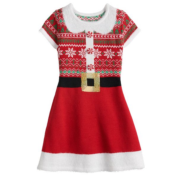 Mrs claus store sweater dress walmart