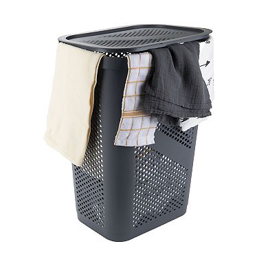 Mind Reader Lightweight Plastic Hamper 60 Liter/16 Gallon