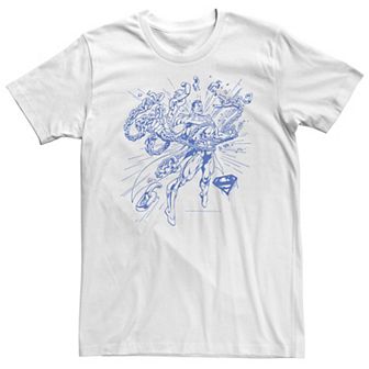 Big & Tall DC Comics Superman Break Chains Outlined Comic Poster Tee