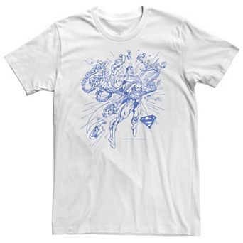 Big & Tall DC Comics Superman Break Chains Outlined Comic Poster Tee