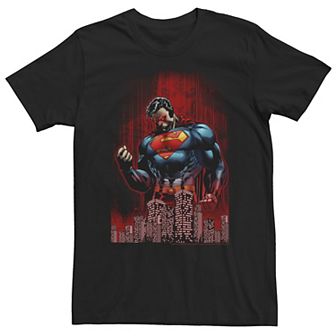 Big & Tall DC Comics Superman Power Flex Skyline Comic Poster Tee