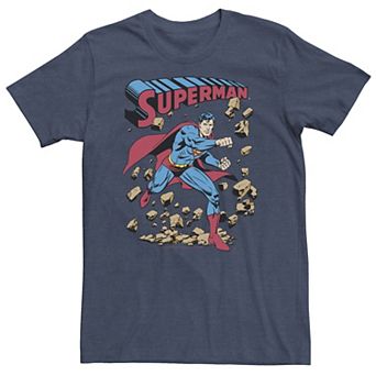 Big & Tall DC Comics Superman Smash Rocks Vintage Poster Tee