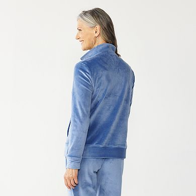 Womens Croft & Barrow® Quarter-Zip Velour Top