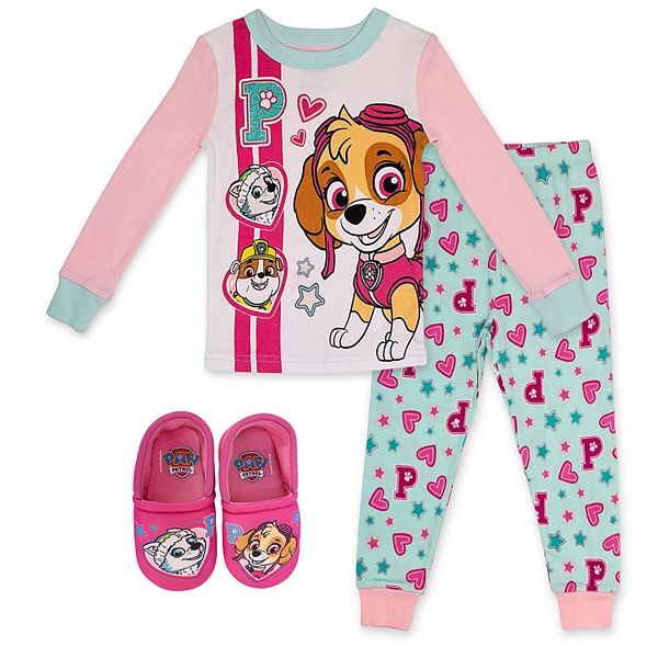 Toddler Girl PAW Patrol 2 Piece Skye Long Sleeve Pajama & Slipper Set