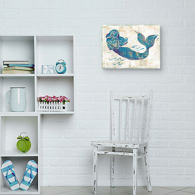 Master Piece On the Waves II Mermaid Canvas Wall Art