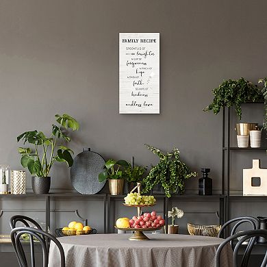 Masterpiece Family Kitchen Recipe Canvas Wall Art