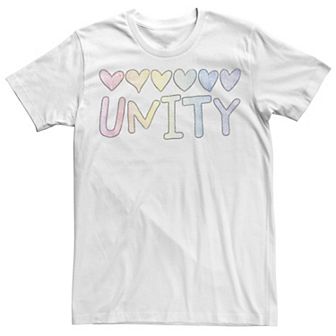 Men's Unity Rainbow Love Pride Text Tee
