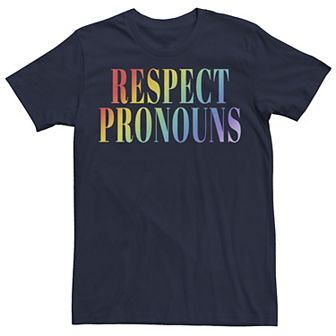 Adult Respect Pronouns Rainbow Tee