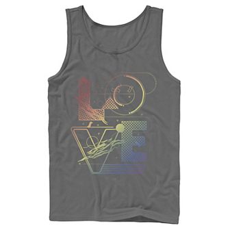 Men's Love Pride Eighties-Inspired Text Tank Top