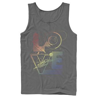 Men's Love Pride Eighties-Inspired Text Tank Top