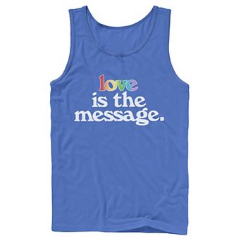 Men's Love Message Rainbow Text Tank Top