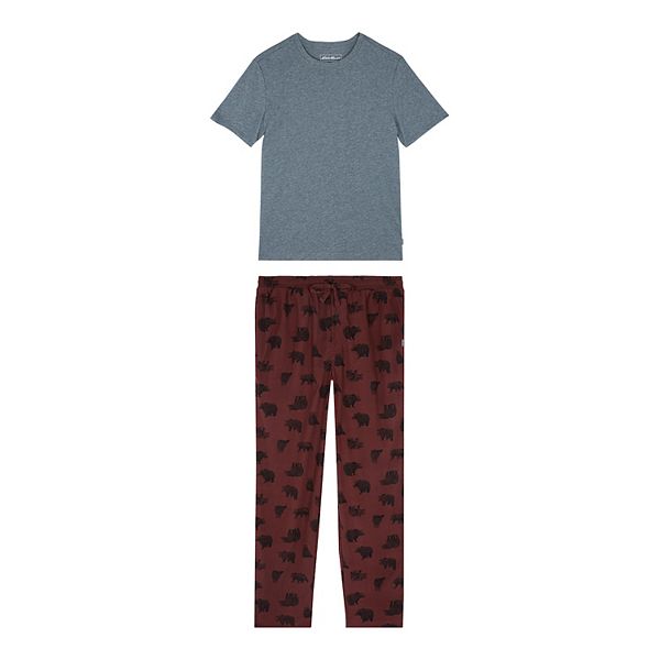 Men's Eddie Bauer Crewneck Tee & Fleece Pants Pajama Set