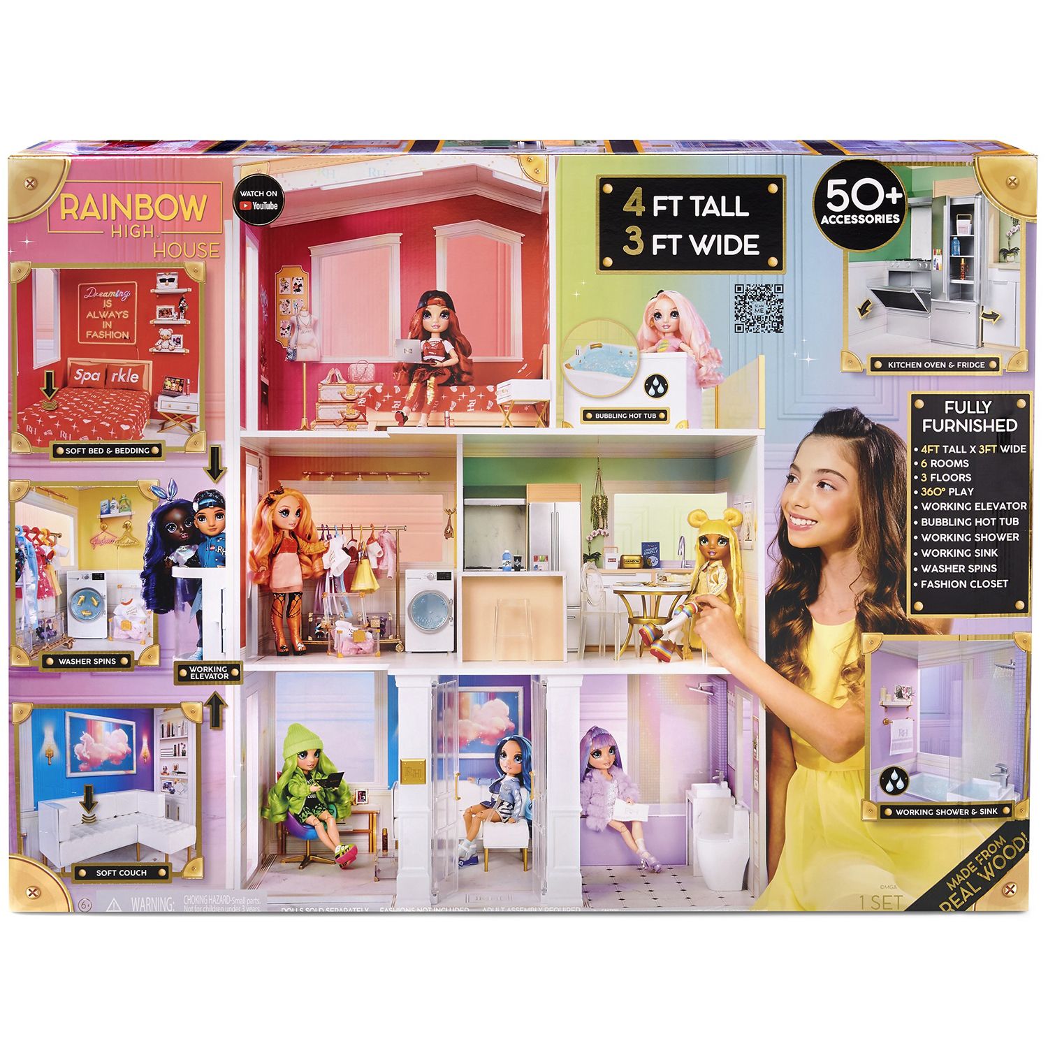 rainbow high doll dorm house